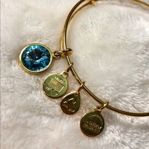 Alex and Ani goldtone birthstone bangle (March)